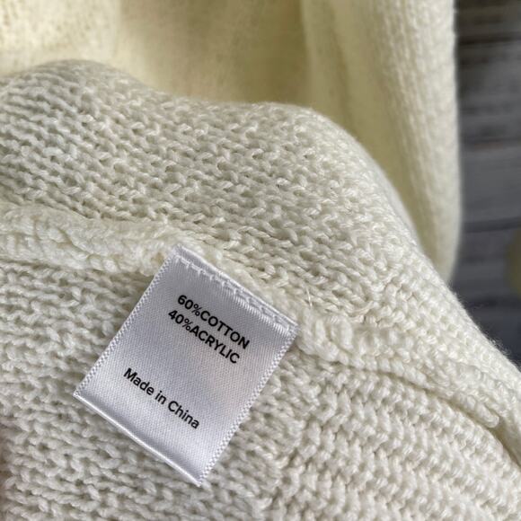 Evereve Women's Size M Ivory Nico Wrap Cardigan Sweater Long Sleeve - Picture 6 of 9